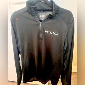 Peloton x Rhône- ¼ zip sport pullover. Black Medium
